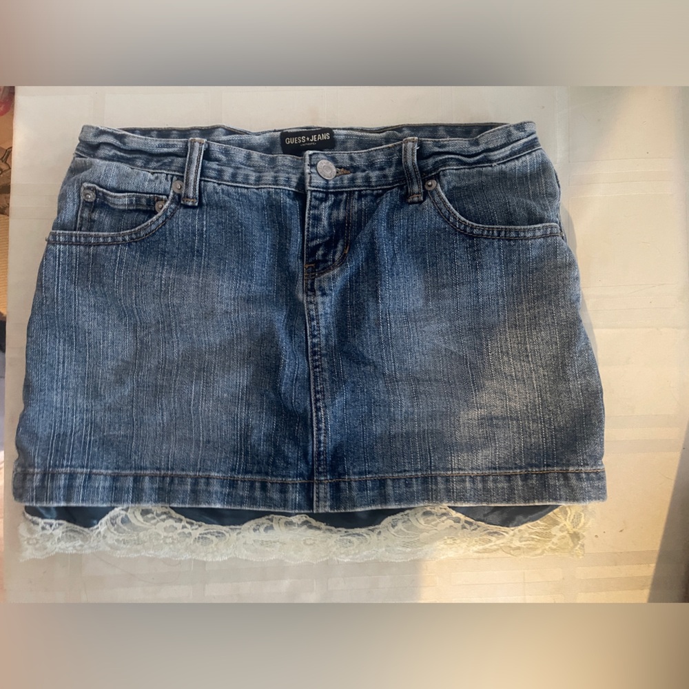 Y2K Guess Denim Mini Skirt Sz 24